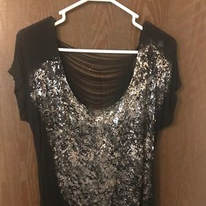 Black and silver sexy top